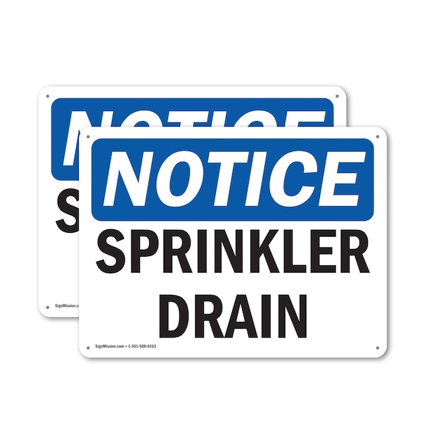Signmission Sprinkler Drain, 14 in W x Rectangle, Plastic OS-2PACK-NS-P-1014-L-18396 - main